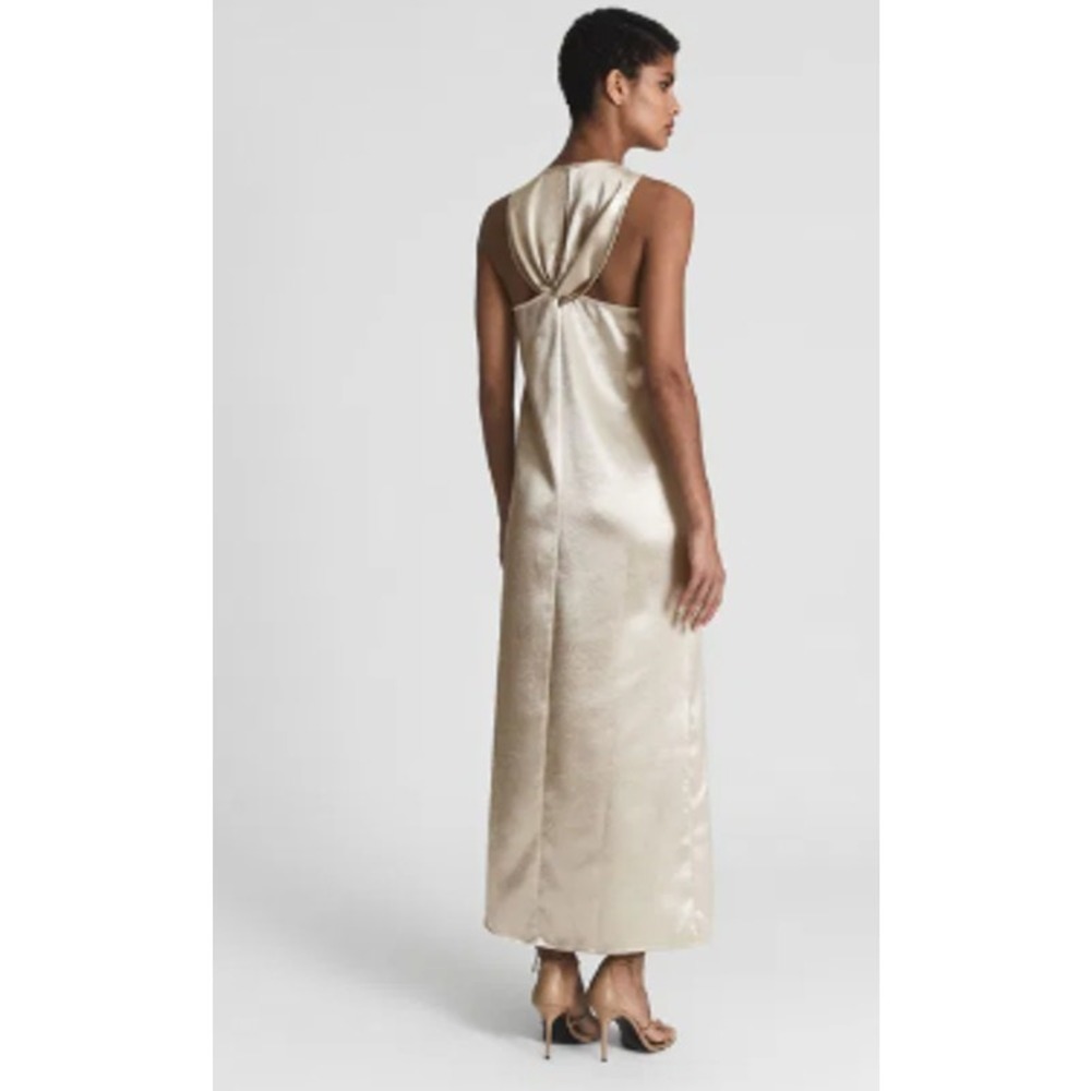 REISS Lottie Metallic Maxi Dress Size 6 New with Tags - Picture 4 of 12